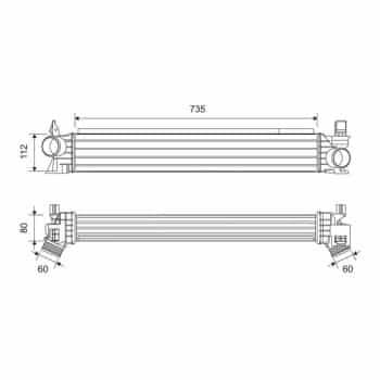 Refroidisseur intermédiaire, refroidisseur d'air de suralimentation 822945 Valeo