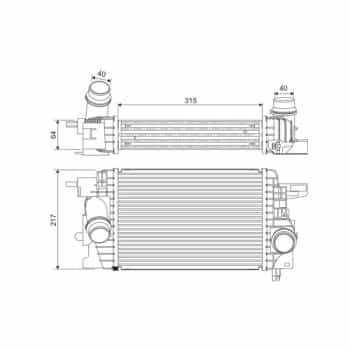 Refroidisseur intermédiaire, refroidisseur d'air de suralimentation 818399 Valeo