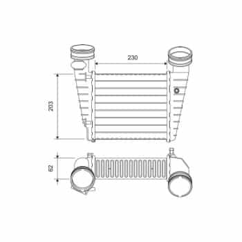 Refroidisseur intermédiaire, refroidisseur d'air de suralimentation 818720 Valeo