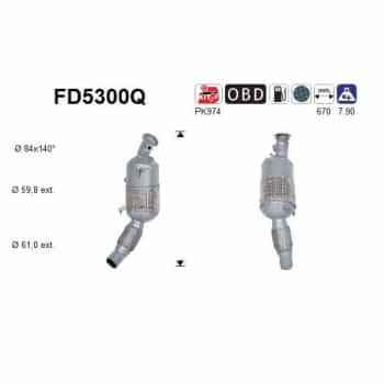 Filtre à particules diesel, système d'échappement FD5300Q AS