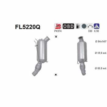 Filtre à particules, système d'échappement FL5220Q AS
