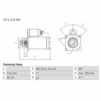 Démarreur / Démarreur 0 986 026 390 Bosch