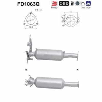 Filtre à particules diesel, système d'échappement FD1063Q AS