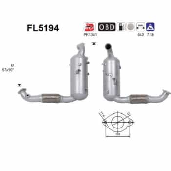 Filtre à particules, système d'échappement FL5194 AS