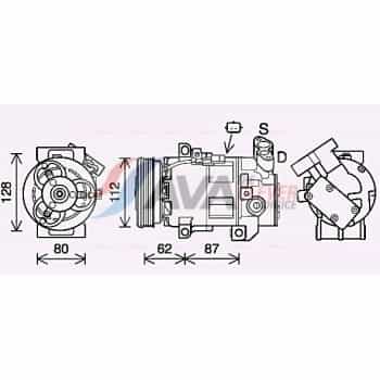 Compresseur, climatisation DAAK015 Ava Quality Cooling
