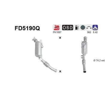 Filtre à particules diesel, système d'échappement FD5190Q AS