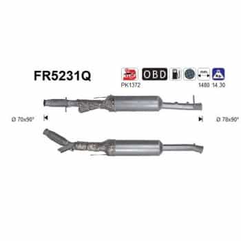 Filtre à particules diesel, système d'échappement FR5231Q AS