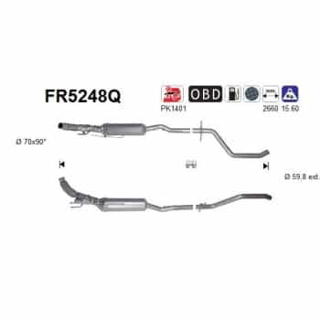 Filtre à particules diesel, système d'échappement FR5248Q AS
