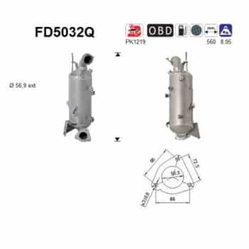 Filtre à particules / à suie, échappement FD5032Q AS