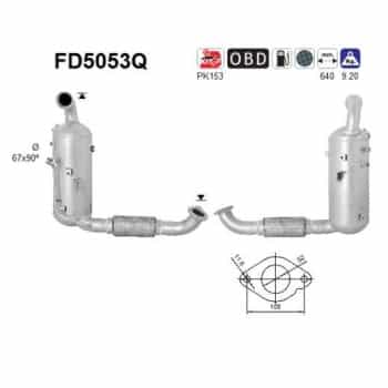 Filtre à particules / à suie, échappement FD5053Q AS