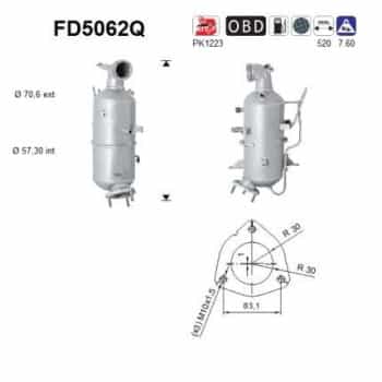 Filtre à particules / à suie, échappement FD5062Q AS
