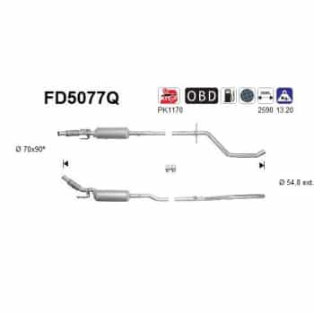 Filtre à particules / à suie, échappement FD5077Q AS
