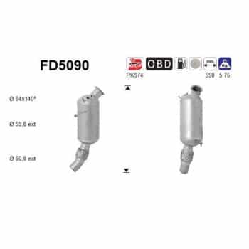 Filtre à particules / à suie, échappement FD5090 AS