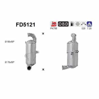 Filtre à particules / à suie, échappement FD5121 AS