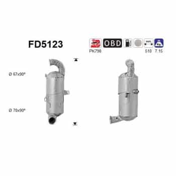 Filtre à particules / à suie, échappement FD5123 AS