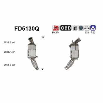 Filtre à particules / à suie, échappement FD5130Q AS
