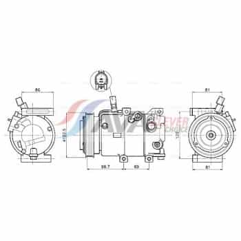 Compresseur, climatisation KAAK346 Ava Quality Cooling