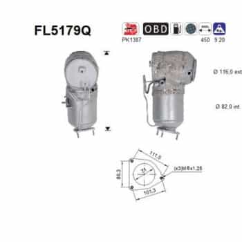 Filtre à particules, système d'échappement FL5179Q AS
