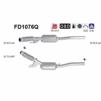 Filtre à particules diesel, système d'échappement FD1076Q AS