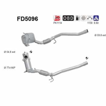 Filtre à particules / à suie, échappement FD5096 AS