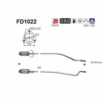 Filtre à particules / à suie, échappement FD1022 AS