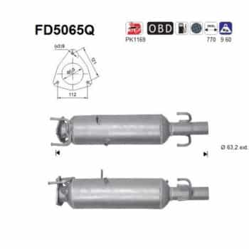 Filtre à particules diesel, système d'échappement FD5065Q AS