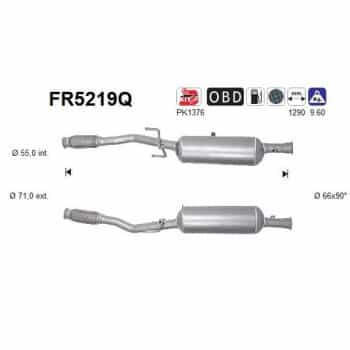 Filtre à particules diesel, système d'échappement FR5219Q AS