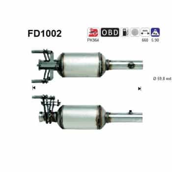 Filtre à particules / à suie, échappement FD1002 AS