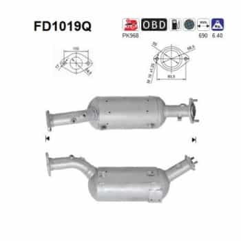 Filtre à particules / à suie, échappement FD1019Q AS