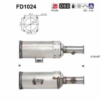 Filtre à particules / à suie, échappement FD1024 AS
