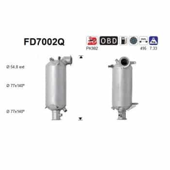 Filtre à particules / à suie, échappement FD7002Q AS