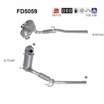 Filtre à particules, système d'échappement FD5059 AS