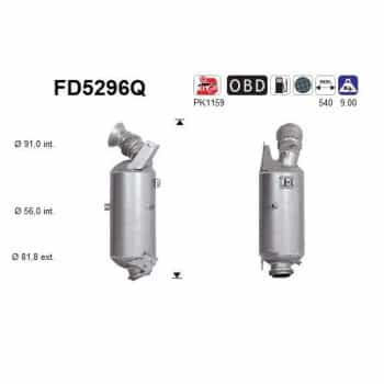 Filtre à particules, système d'échappement FD5296Q AS