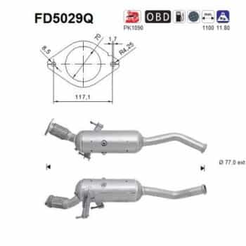 Filtre à particules, système d'échappement FD5029Q AS