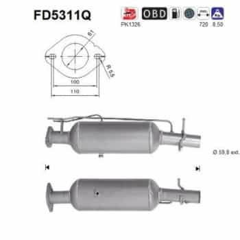 Filtre à particules, système d'échappement FD5311Q AS