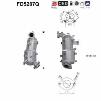 Filtre à particules, système d'échappement FD5287Q AS