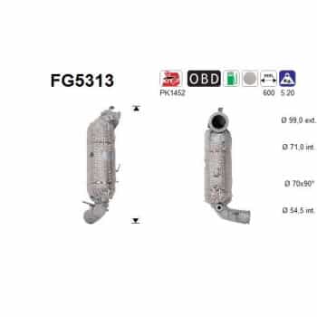 Filtre à particules, système d'échappement FG5313 AS