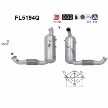 Filtre à particules, système d'échappement FL5194Q AS