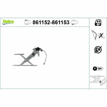 Mécanisme de commande de fenêtre 861152 Valeo