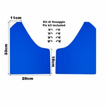 Kit de bavettes universelles Simoni Racing - Noir - vis de fixation incluses - ABS bleu