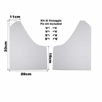 Kit de bavettes universelles Simoni Racing - Noir - vis de fixation incluses - ABS blanc