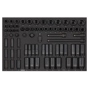 Jeu de douilles Sonic Power 3/8" et 1/2", 72 pièces