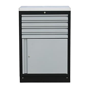 MSS 26 "Armoire avec tiroirs et porte avec dessus en acier inoxydable
