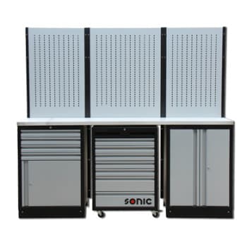 Configuration MSS 26 "/ 34" avec 11 tiroirs avec dessus en acier inoxydable