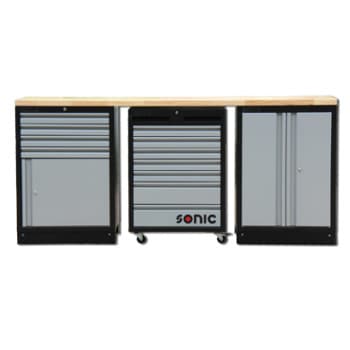 MSS 26 "/ 34" installation basse avec 11 tiroirs avec dessus en bois