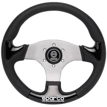 Volant Sport universel &#39;P222&#39; Sparco - Noir / Aluminium - Diamètre 345mm