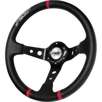 Volant Sport Simoni Racing Gravel 350mm - Cuir synthétique noir (Deep Dish)