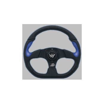 Volant Sport Simoni Racing X2 Poly / Pelle &#39;Formula&#39; 330mm - Noir / Bleu