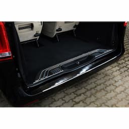 Pare-chocs arrière en acier inoxydable noir Mercedes Vito / Classe V 2014- &#39;Ribs&#39;