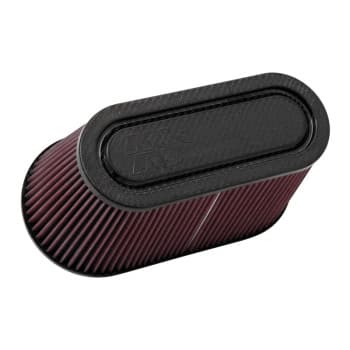 Filtre ovale / conique universel K & N avec raccord de 89mm, 151mm x 152mm en bas, 252mm x 100mm en haut, 152mm